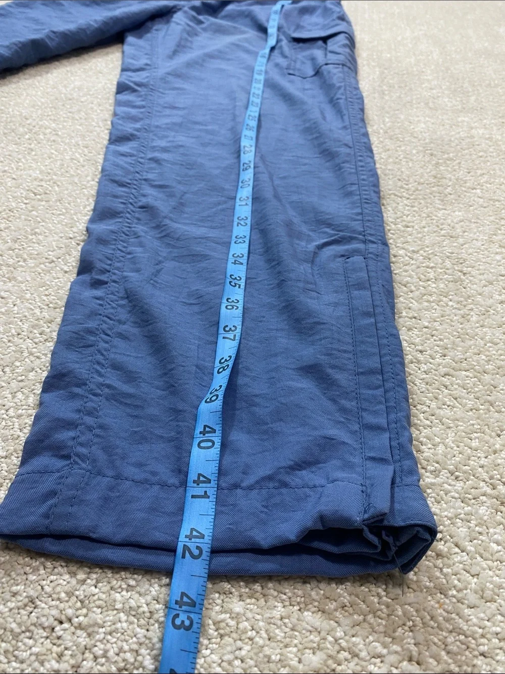 Prospirit Men's Navy Blue Cargo Pants with Elastic Waist Size M 100% Nylon